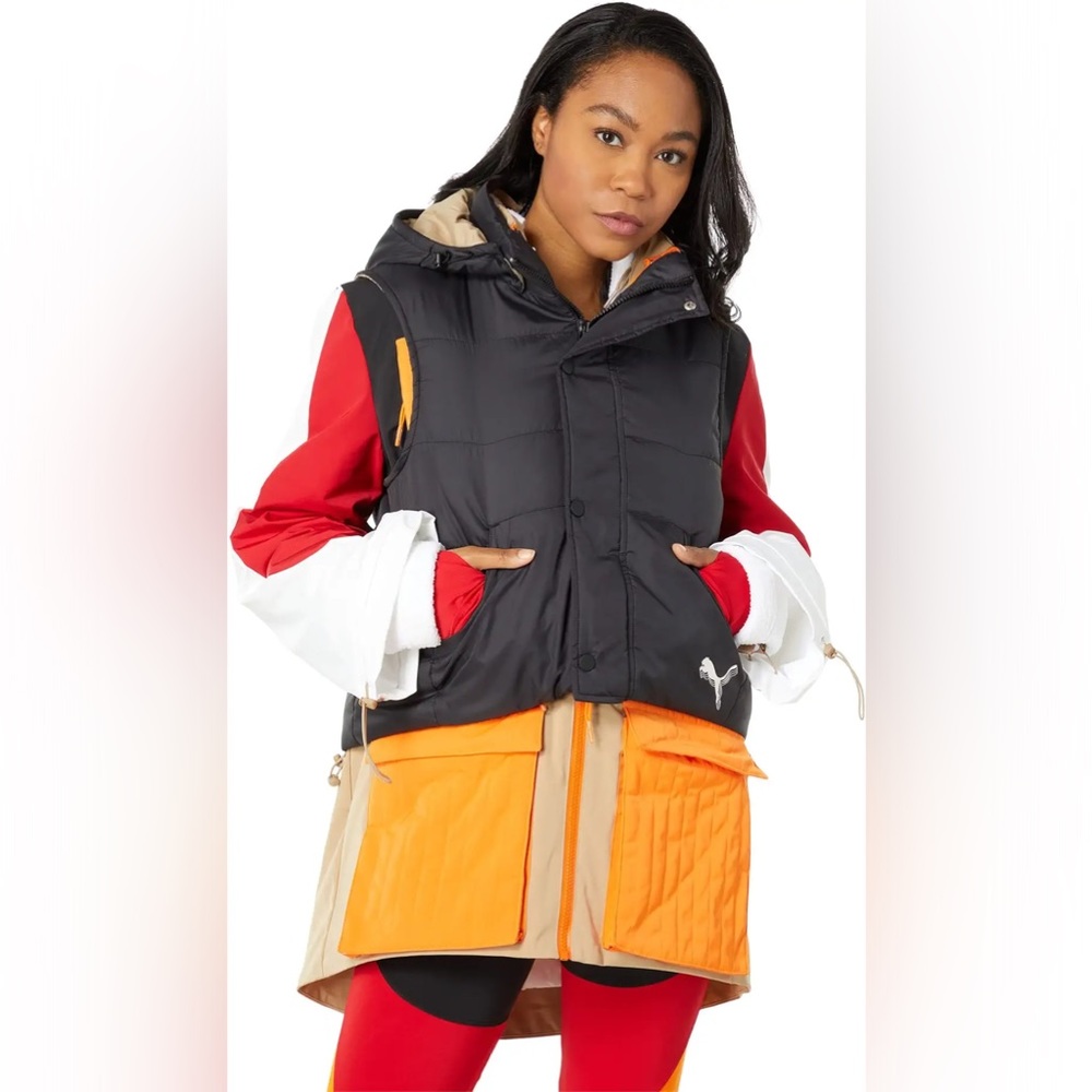 NEW WITH TAGS PUMA High Court Quad Basketball Jacket Womens XL Orange Black